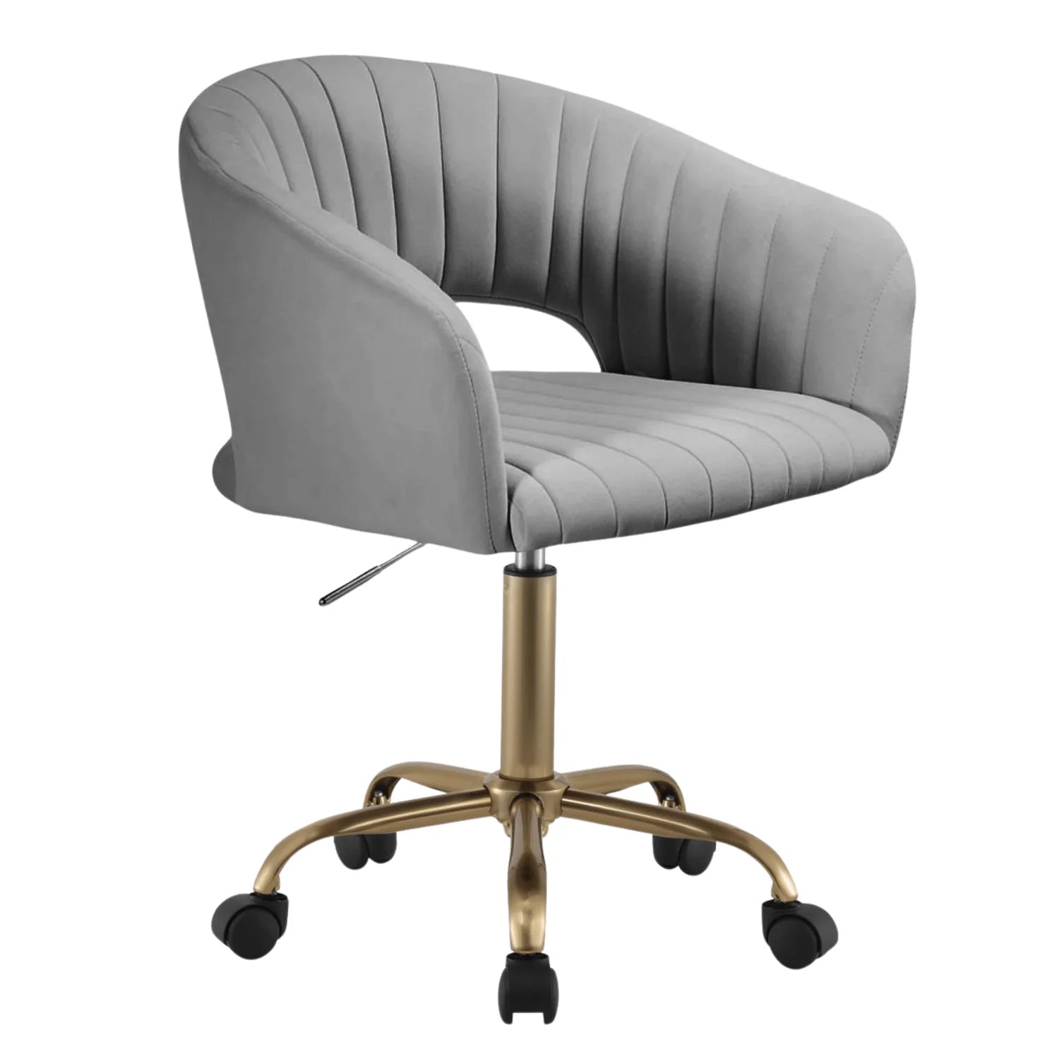 Swivel Chair for Cosmetic Salon Grey Velour Gold Glamour GLEM EAN (GTIN) 5907213418989