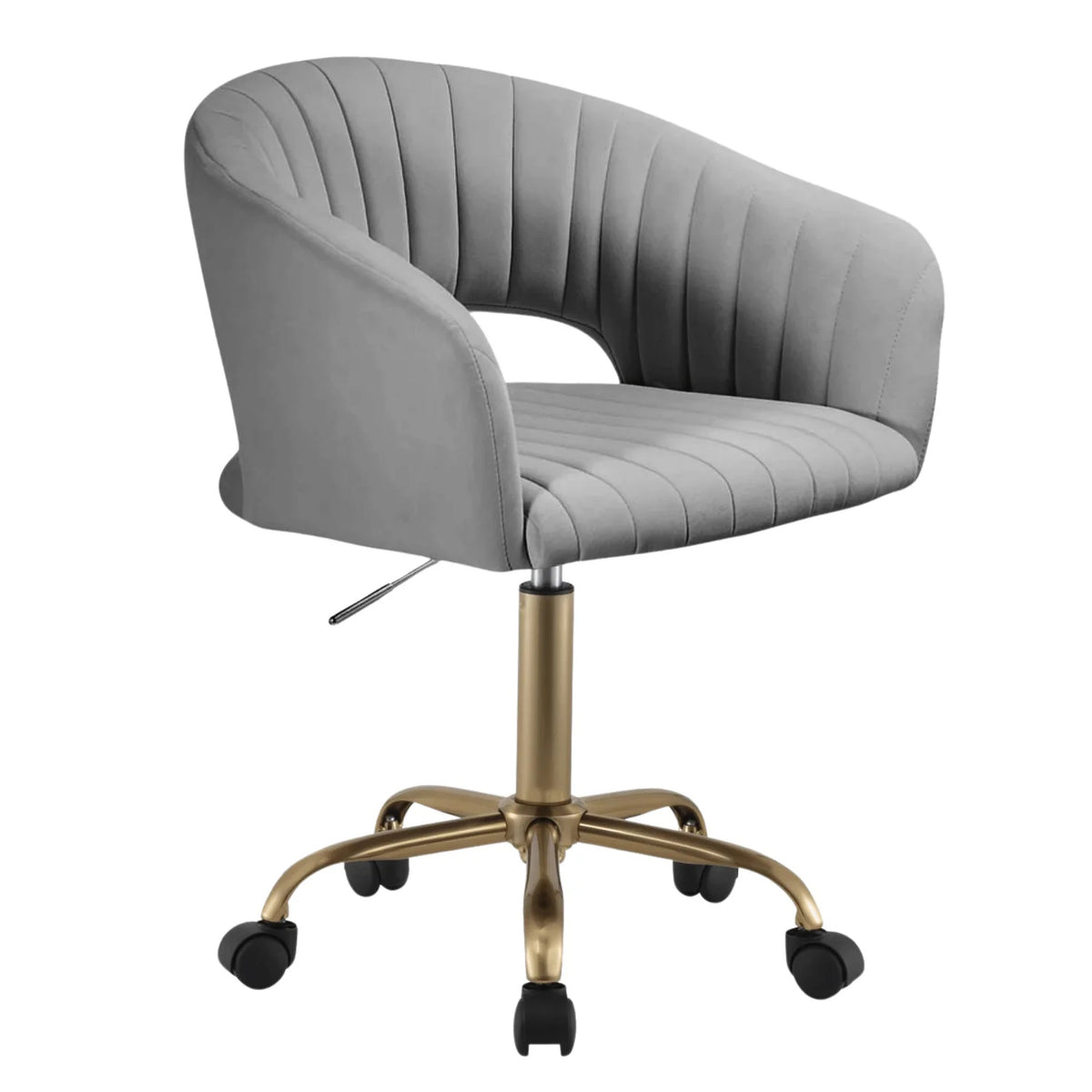Swivel Chair for Cosmetic Salon Grey Velour Gold Glamour GLEM EAN (GTIN) 5907213418989