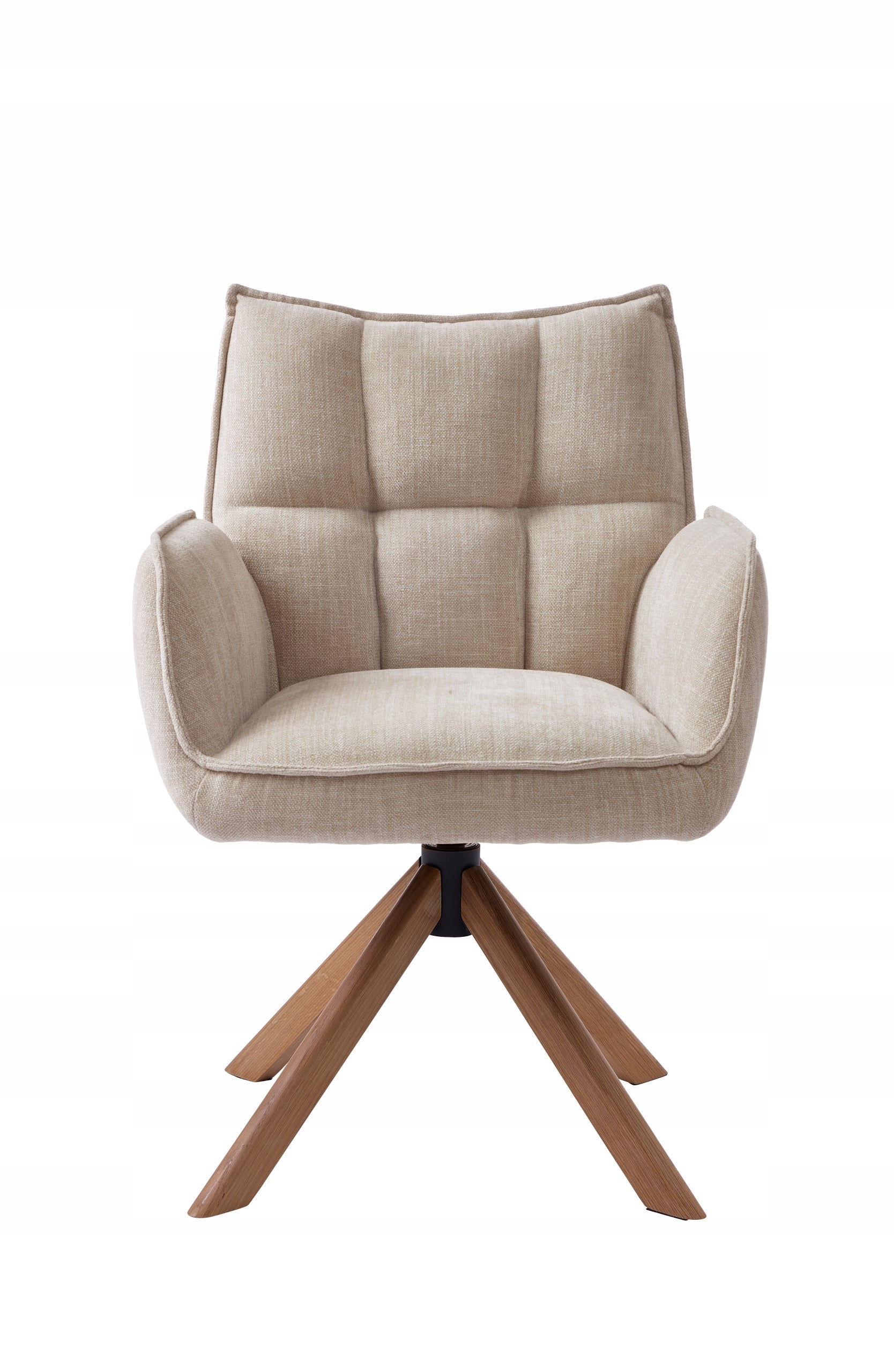 Swivel Chair for Living Room Beige Oak Chair SCANDI LEN MARILLA UNIQUE Brand no brand