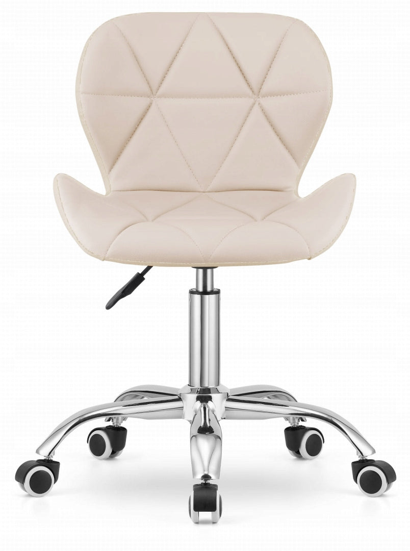 Swivel Chair for Office Desk Dressing Table Beige Faux Leather Shop Packaging status original