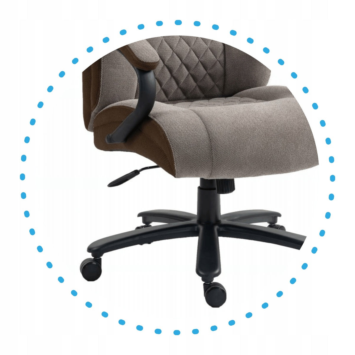 Swivel Chair with Armrests for Office Desk Brown COCOA Furniture depth 77 cm