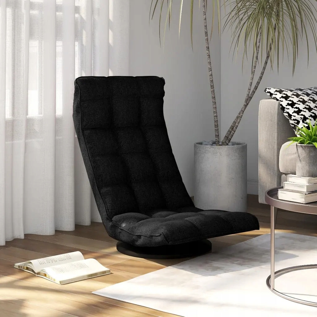 Swivel Floor Chair, Black, Fabric Upholstered Brand VidaXL