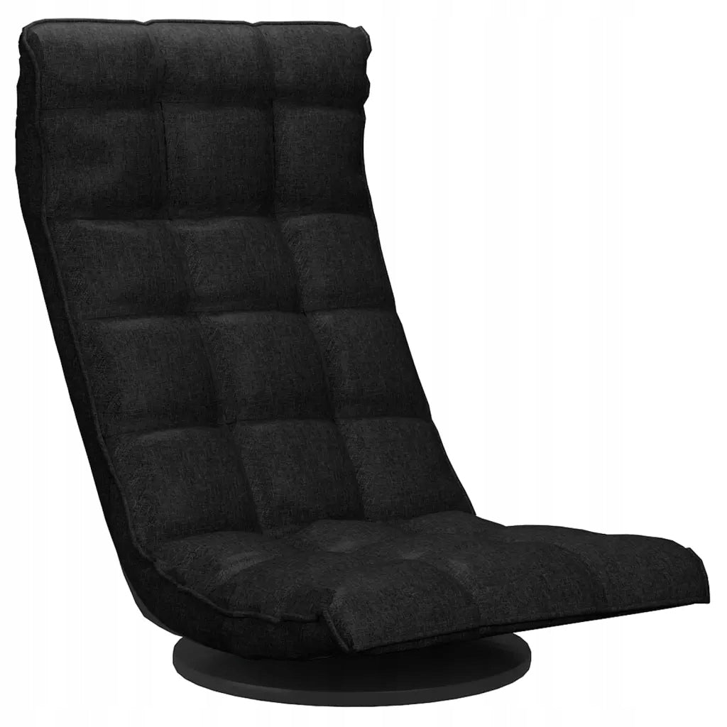 Swivel Floor Chair, Black, Fabric Upholstered