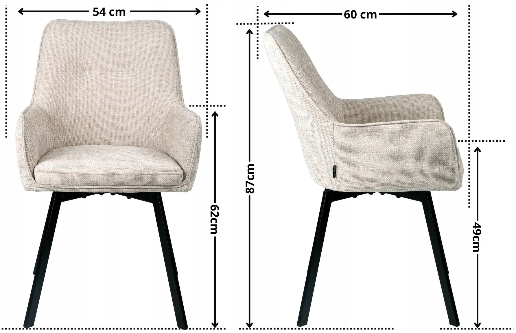 Swivel Office Chair, Beige Upholstered Office Chair for SWEN Desk Manufacturer code EX223006/885-03