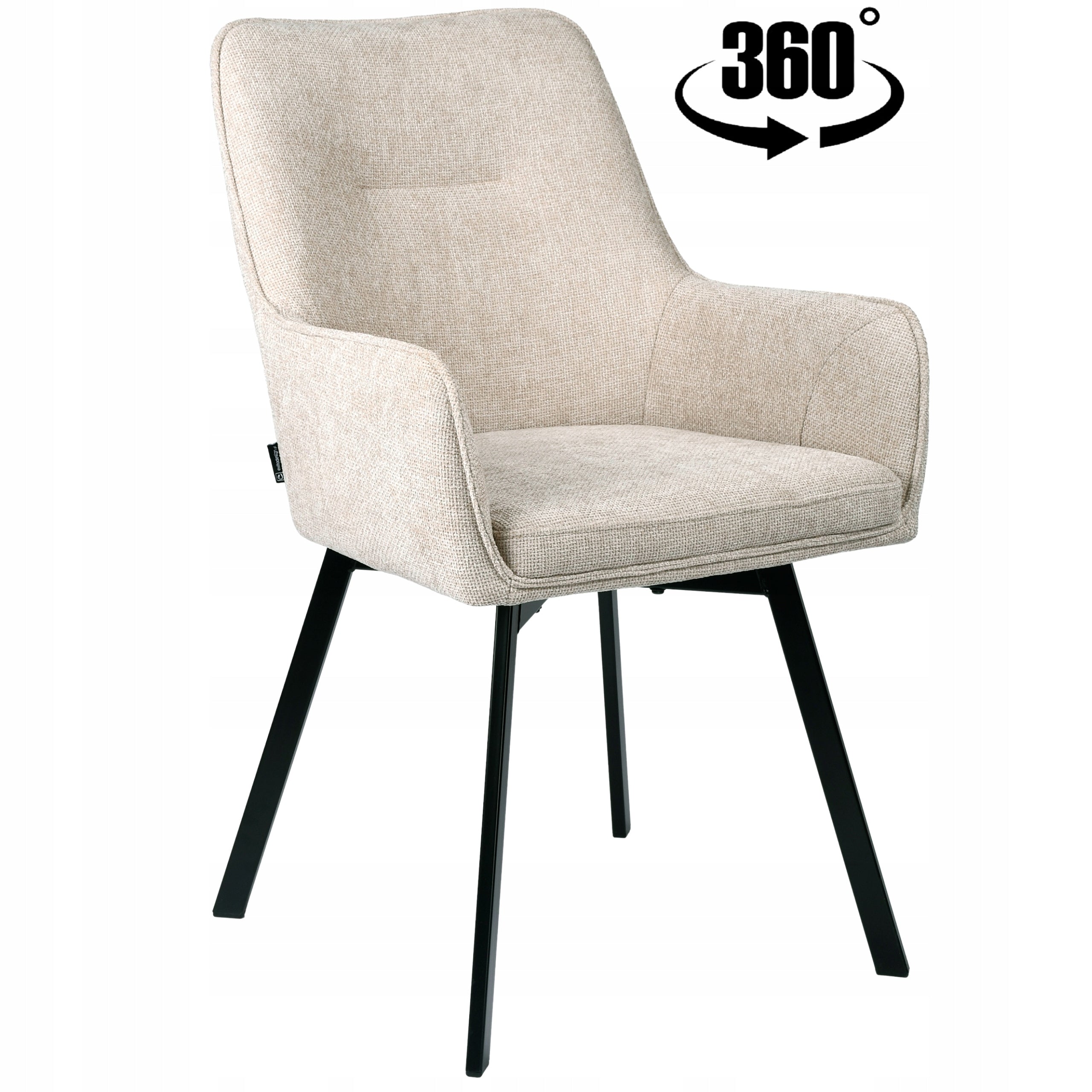 Swivel Office Chair, Beige Upholstered Office Chair for SWEN Desk