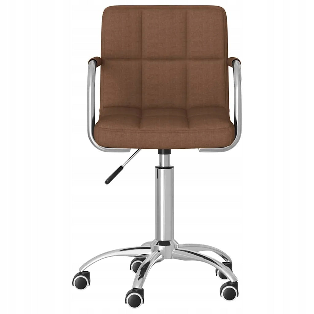 Swivel Office Chair, Brown, Fabric Upholstered Furniture depth 47 cm