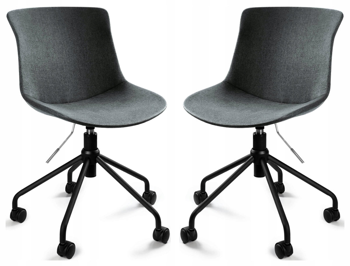 Swivel Office Chair EASY R 130 kg Dark Grey Fabric for Meetings