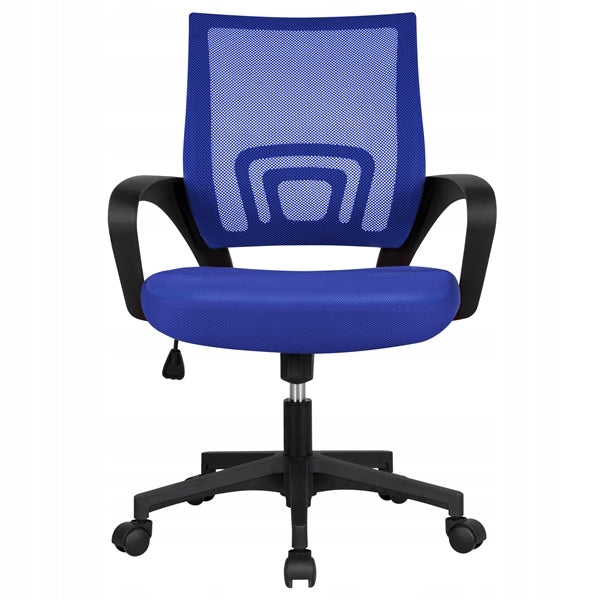 Swivel Office Chair, Ergonomic with Armrests, Blue Packaging status original