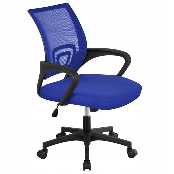 Swivel Office Chair, Ergonomic with Armrests, Blue