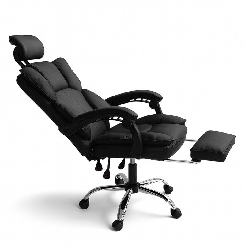 Swivel Office Chair Footrest Black Suede Manufacturer code KO49CZ