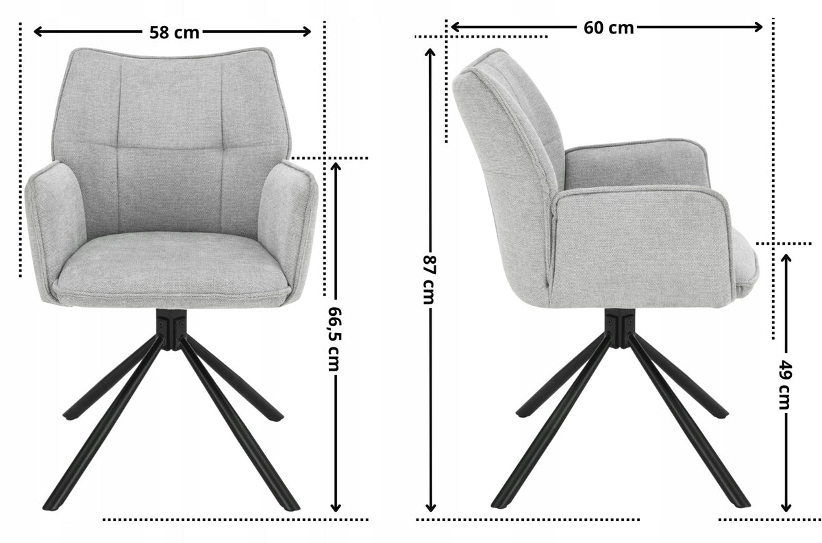 Swivel Office Chair, Grey Upholstered Office Chair for Desk EDEN Manufacturer code EX223012/920-10