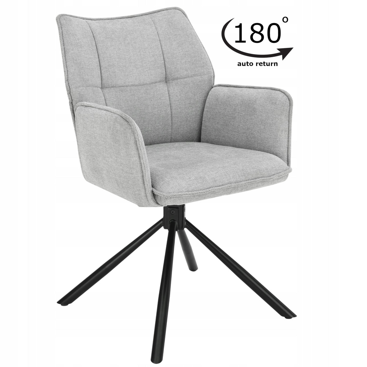 Swivel Office Chair, Grey Upholstered Office Chair for Desk EDEN