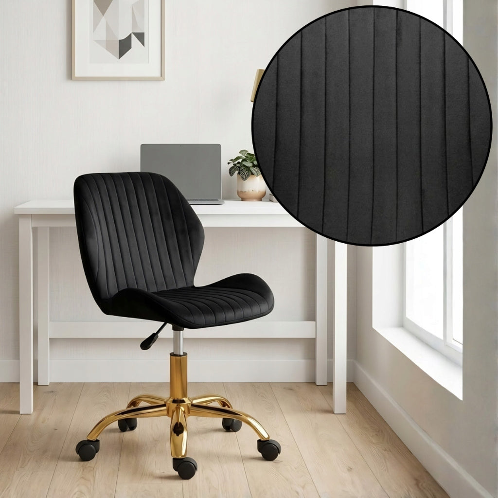 Swivel Office Chair Office Desk Chair Velour Comfortable Black Manufacturer code 1633 młodzieżowy obrotowy do biura