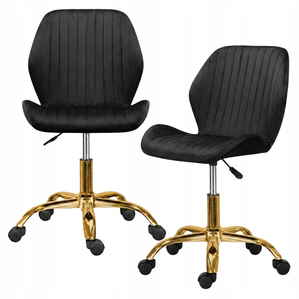 Swivel Office Chair Office Desk Chair Velour Comfortable Black