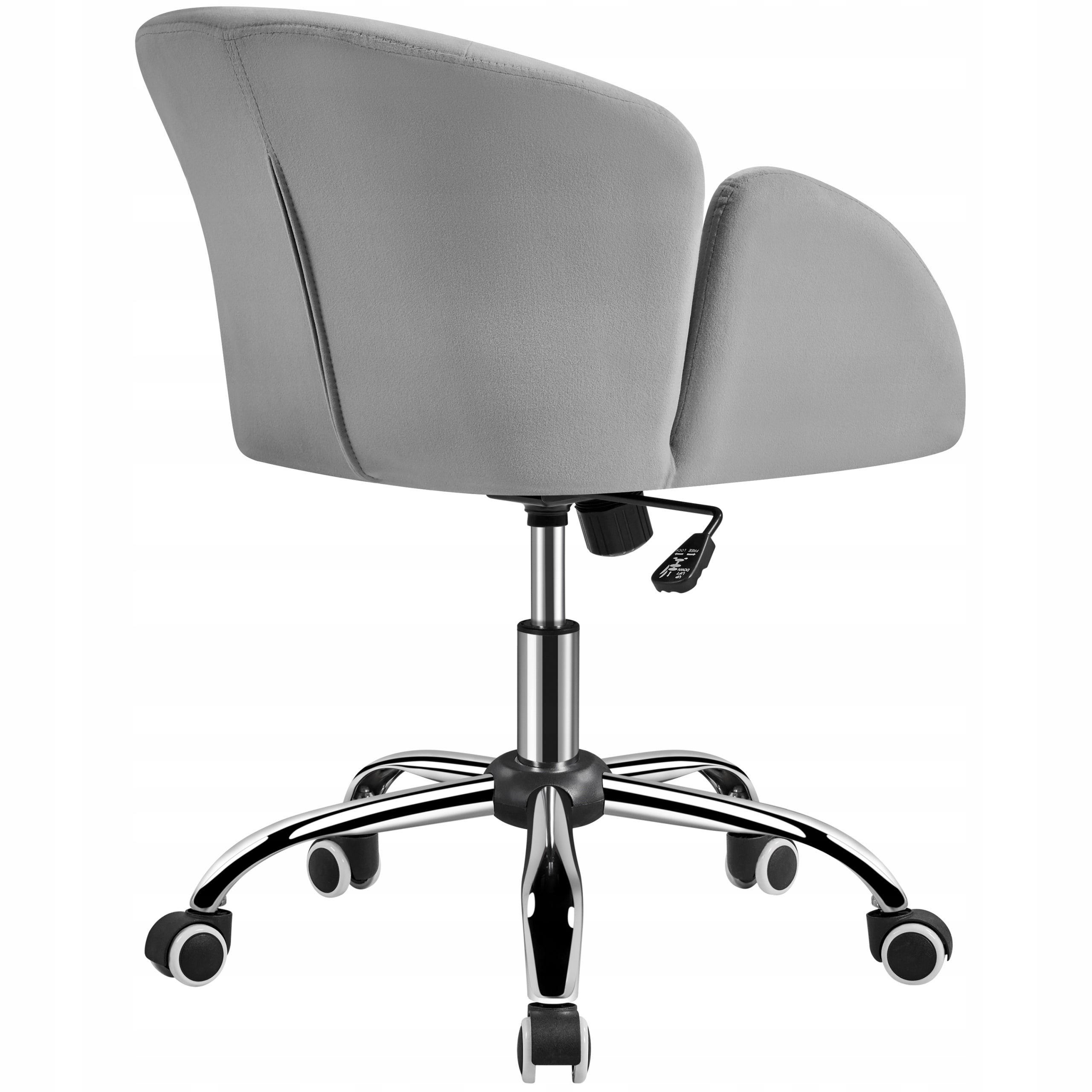 Swivel Office Chair with Armrests, Velvet Upholstery, Light Grey Brand Yaheetech