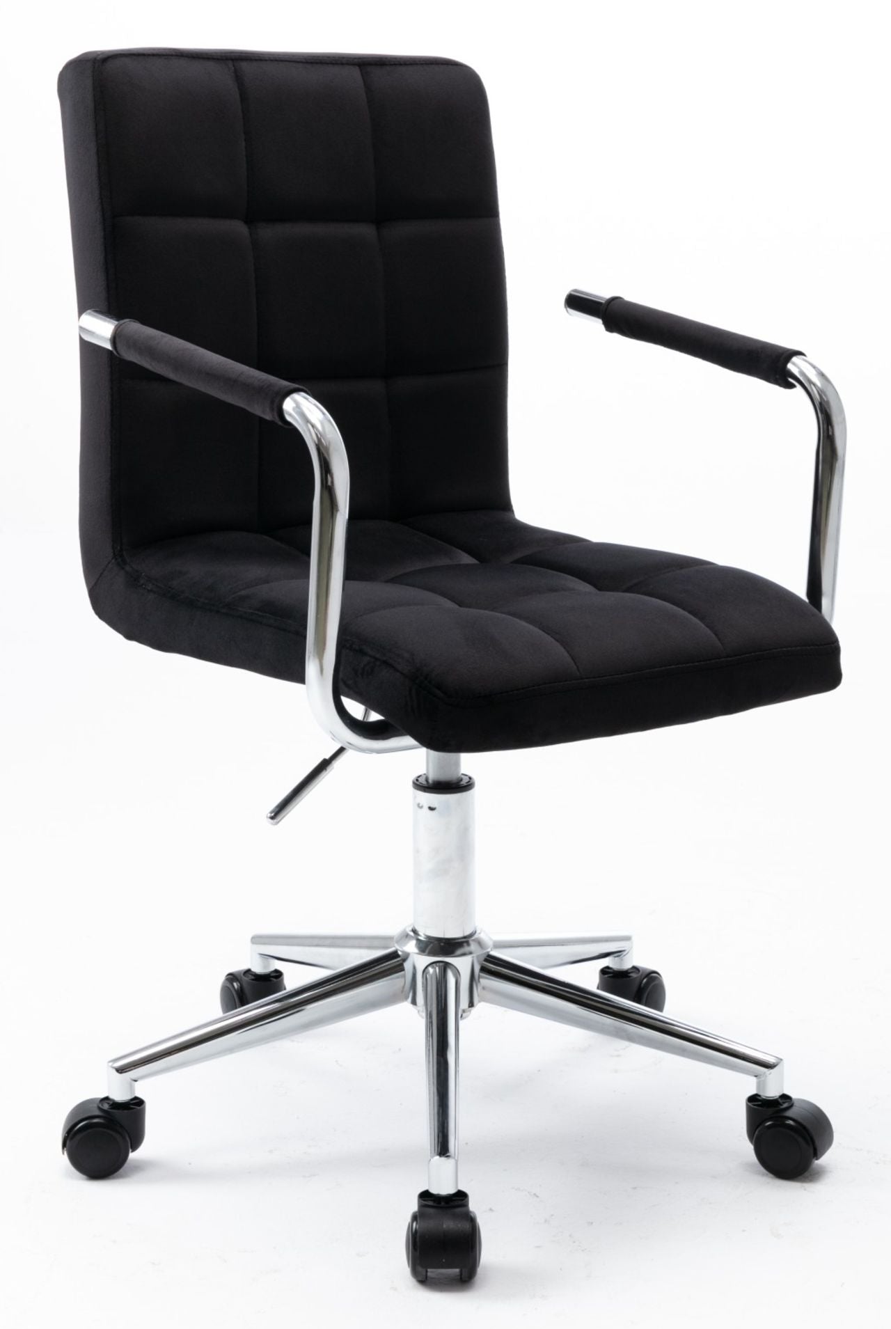 Swivel armchair, Velor, black office chair, Chrome N-15, for the desk