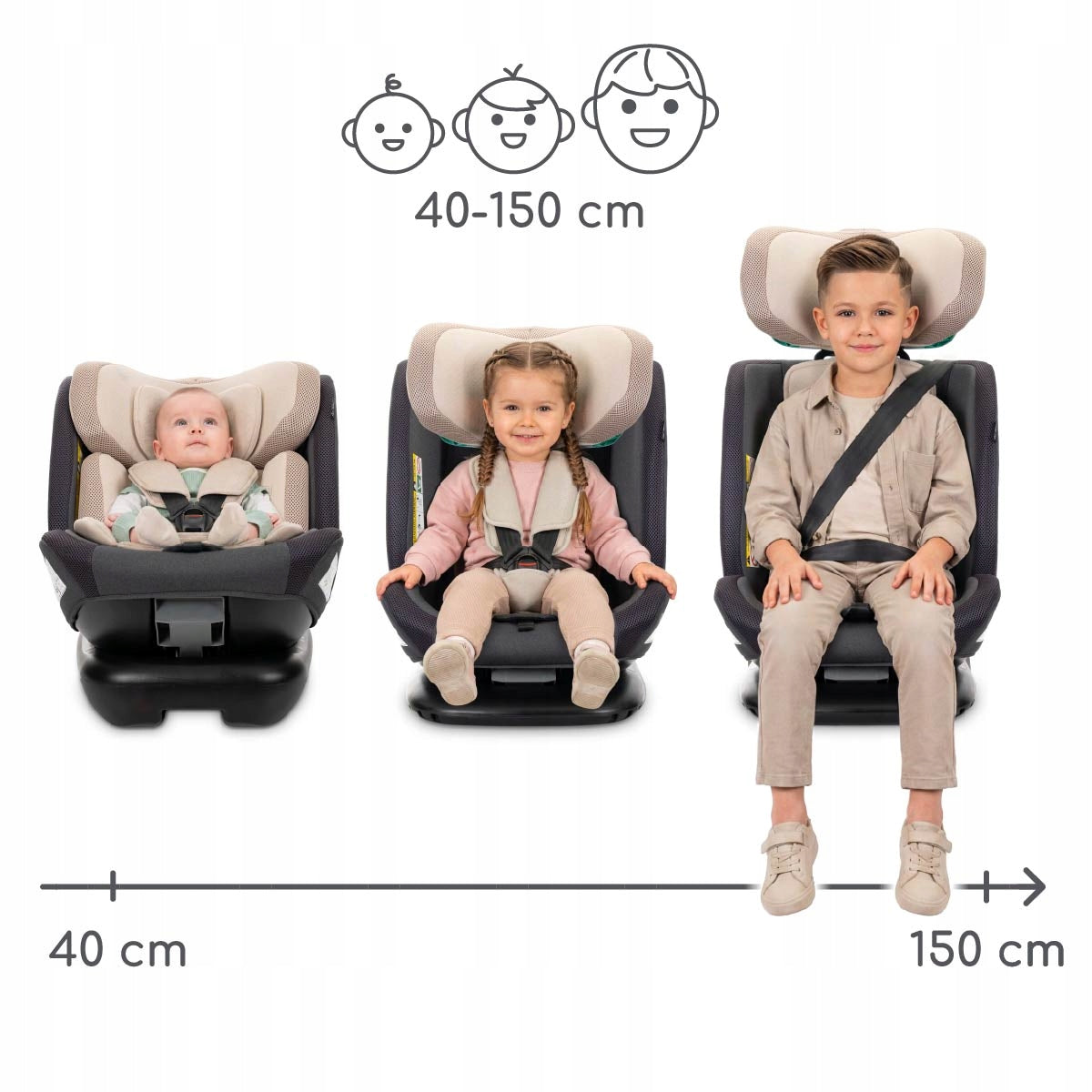 Swivel car seat 360 i-Size for belt 40-150cm 0-36kg Sagitta Manufacturer code 10072192601