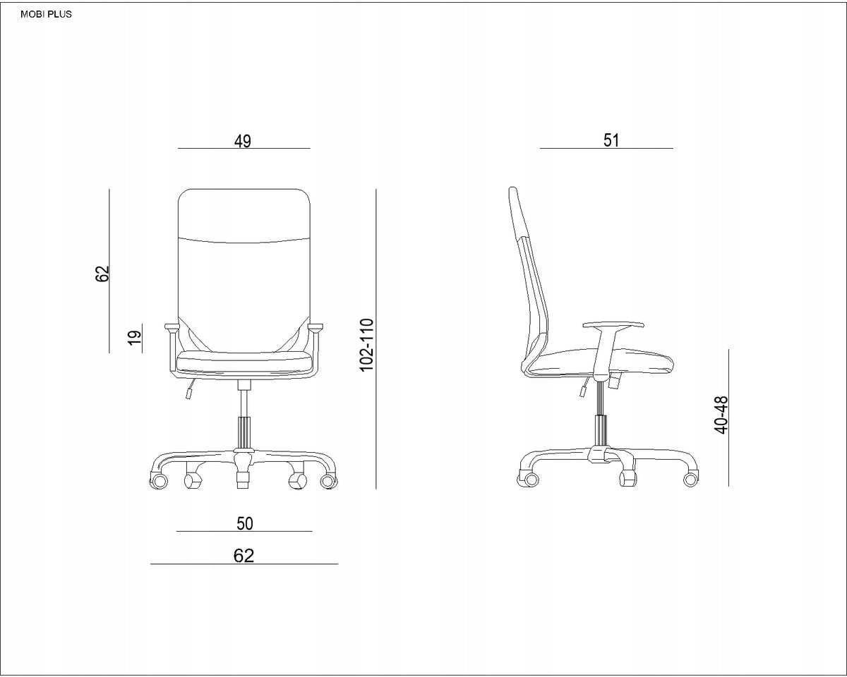 Swivel chair BLACK MOBI PLUS office chair EAN (GTIN) 5908242403632