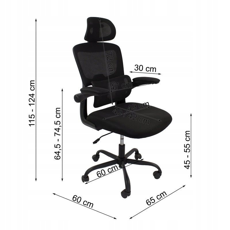Swivel chair BLACK office chair for office ERGONOMIC headrest L038B EAN (GTIN) 5902622841250