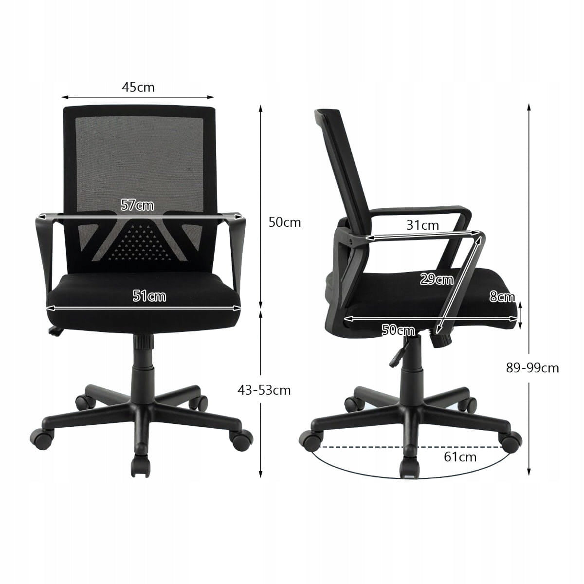 Swivel chair Costway 99 x 61 x 61 cm Packaging status original