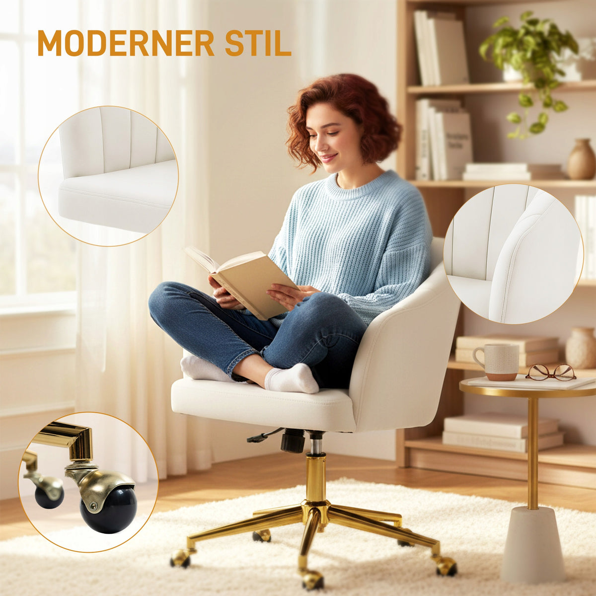 Swivel chair Homcom beige Brand Homcom