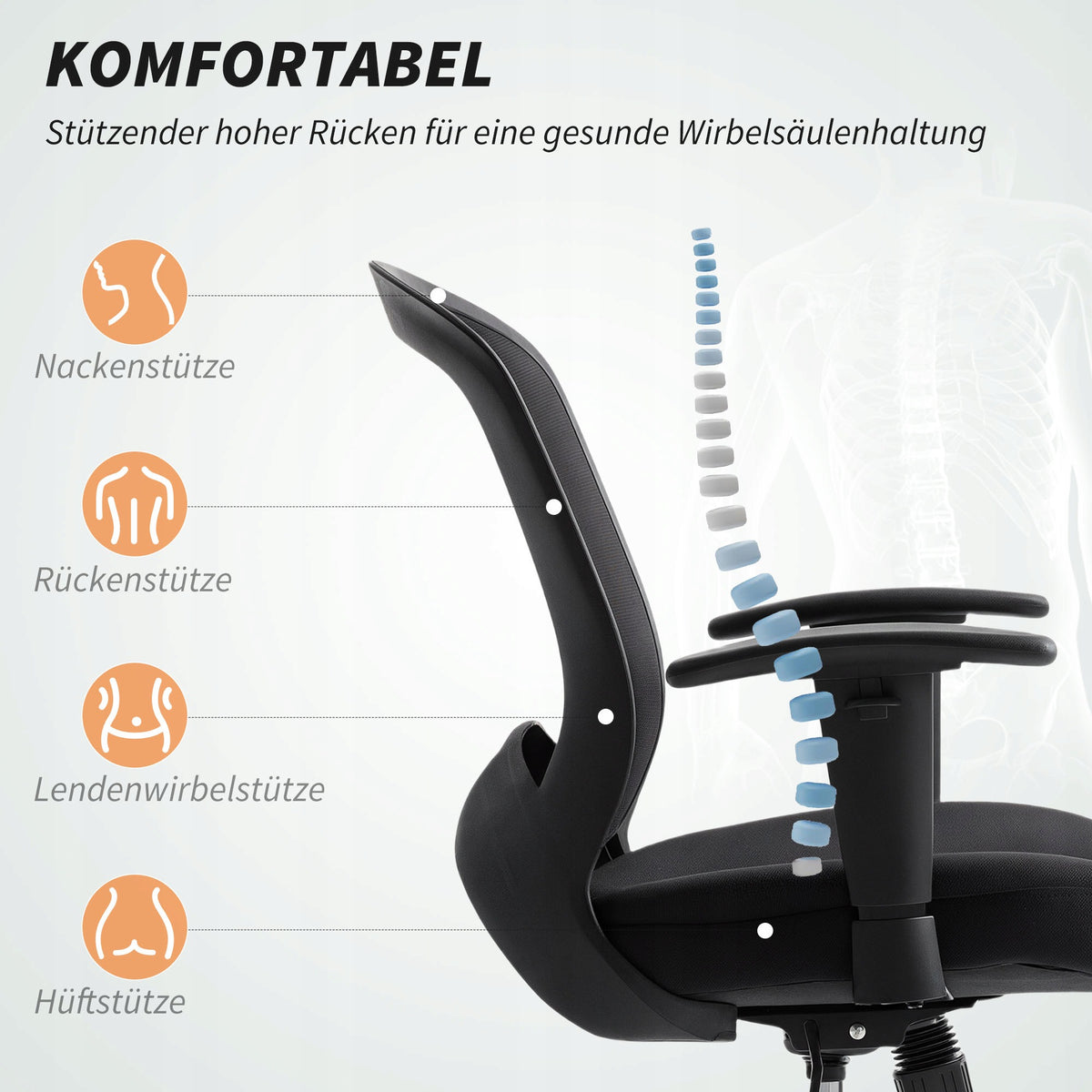 Swivel chair Homcom black Brand Homcom