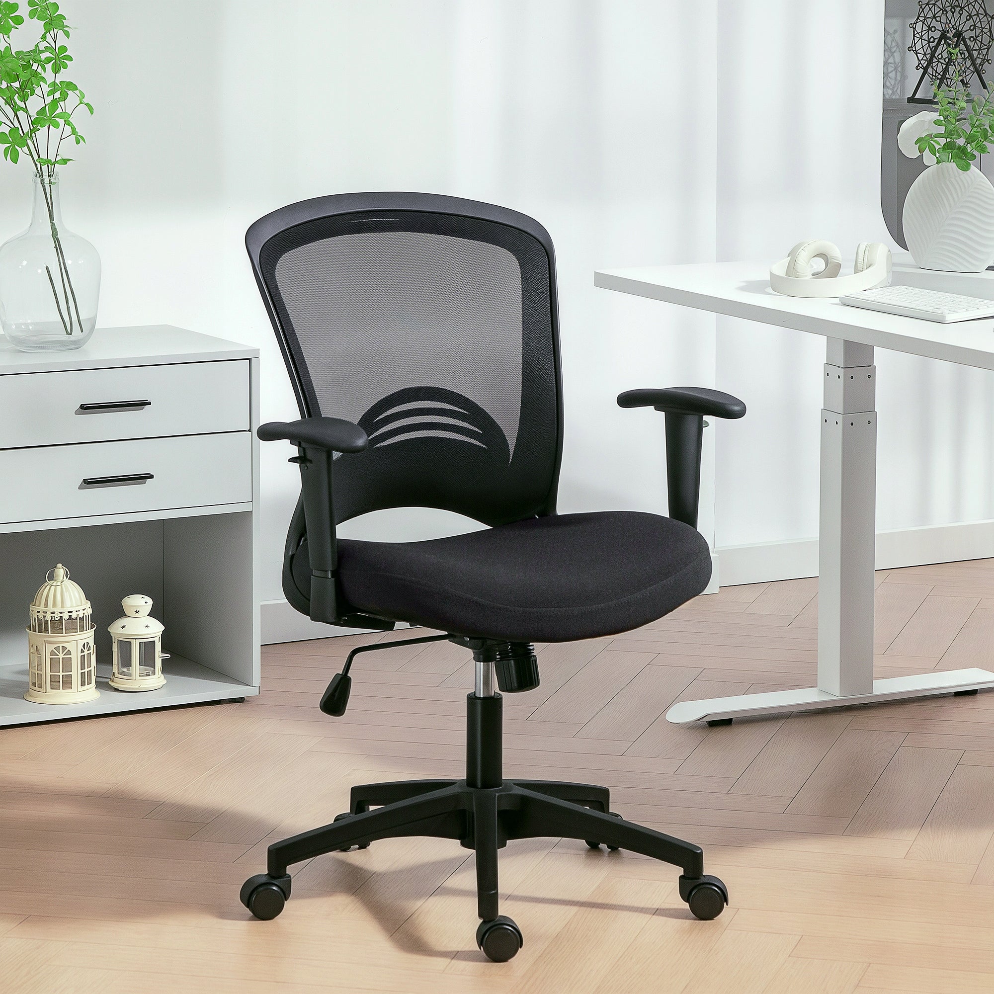 Swivel chair Homcom black