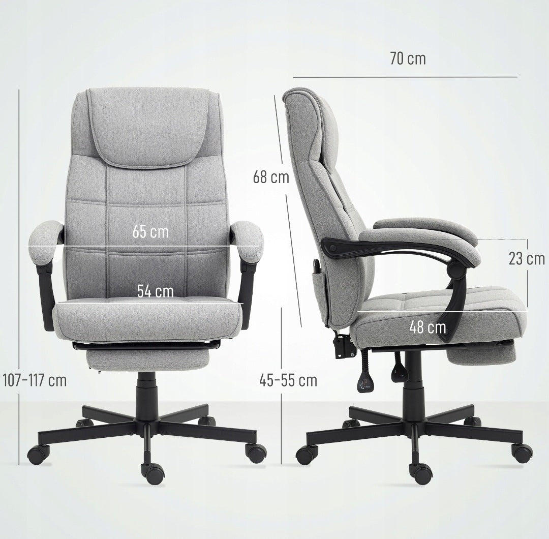 Swivel chair Homcom grey with massage Manufacturer code 921-831V90GY