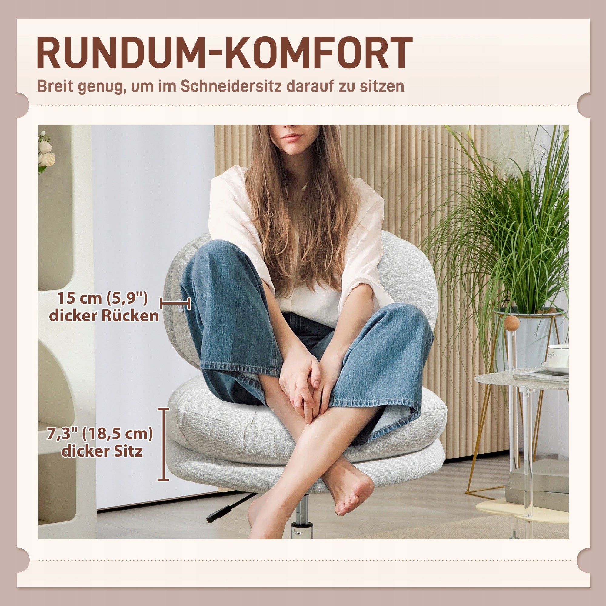 Swivel chair Homcom white Brand Homcom