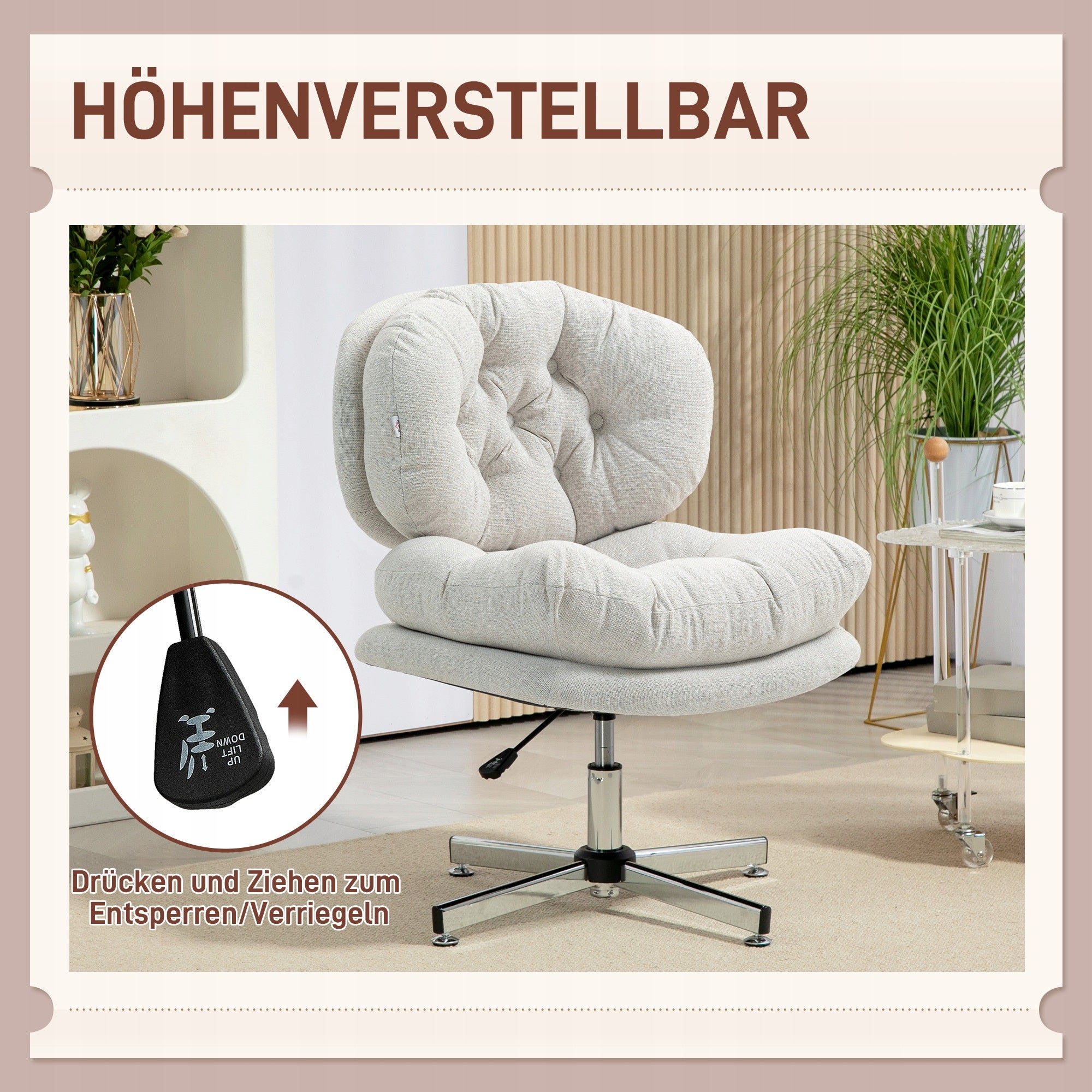 Swivel chair Homcom white Manufacturer code 921-760V00CW