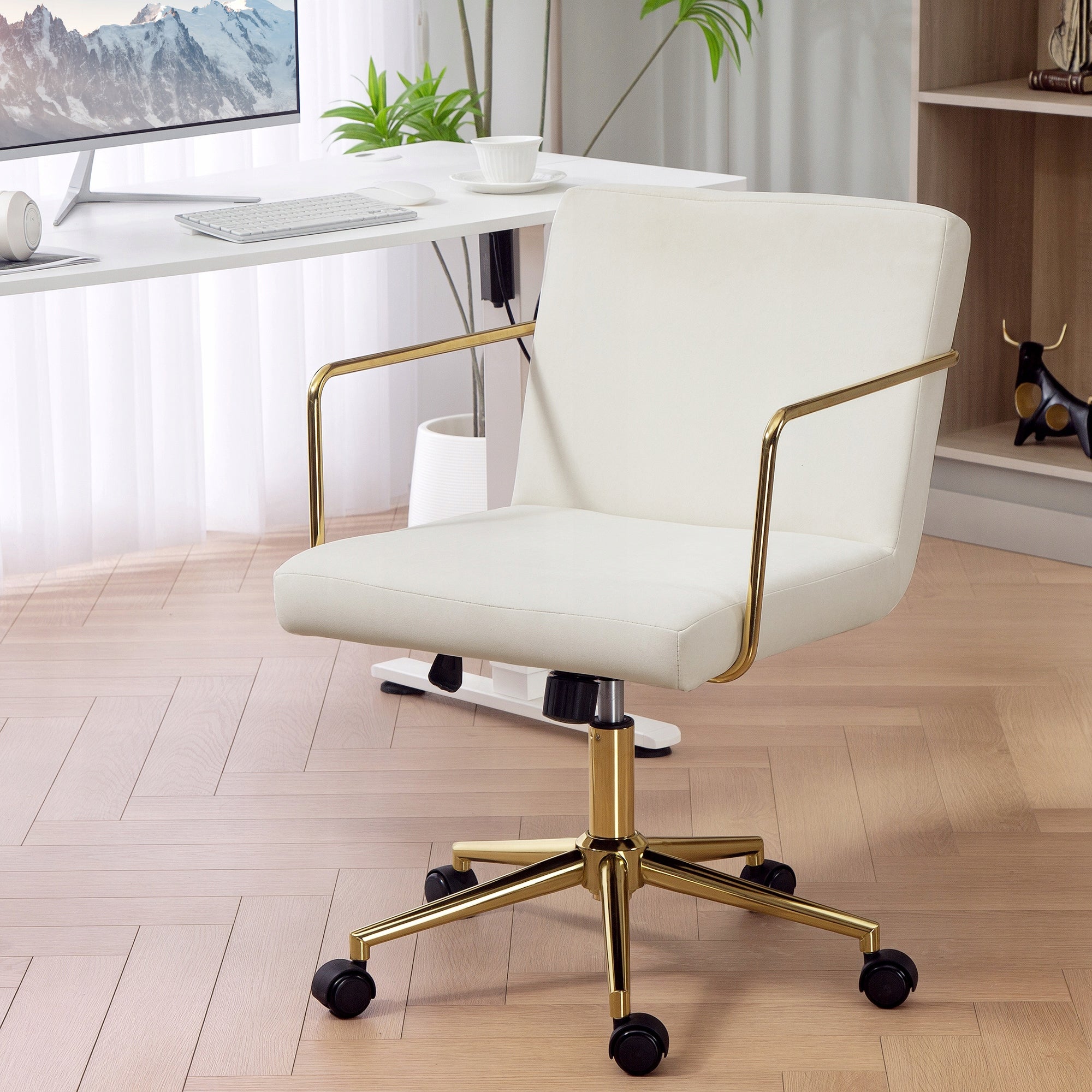 Swivel chair Homcom white