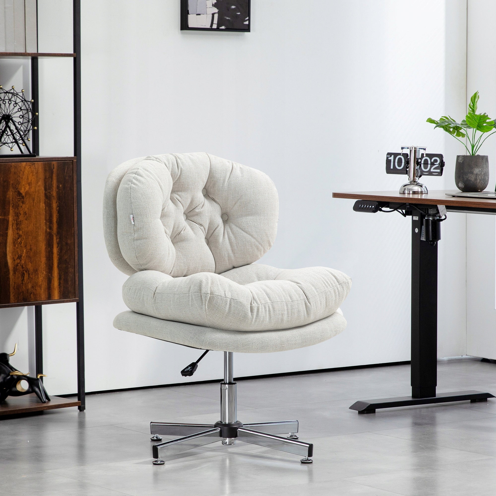 Swivel chair Homcom white