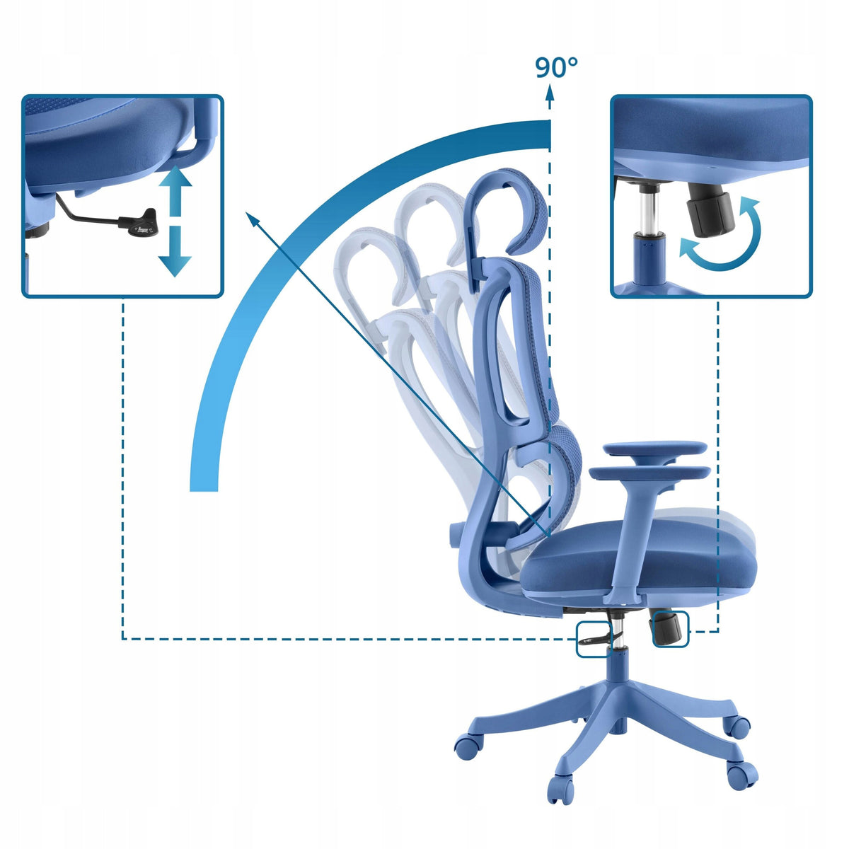 Swivel chair MyBuero blue Brand MyBuero
