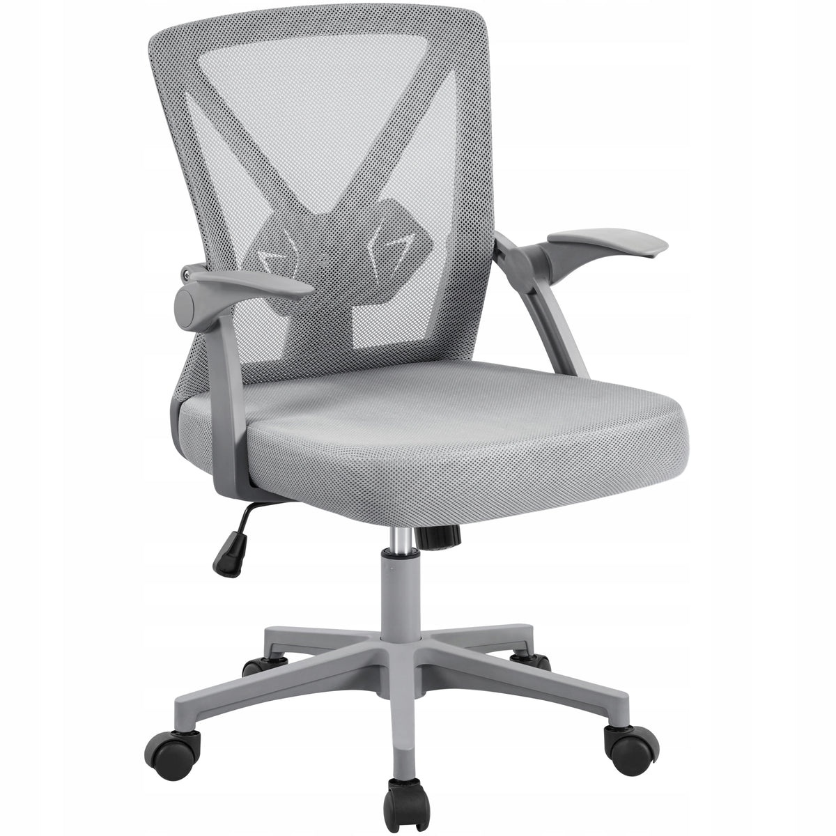Swivel chair OFFICE CHAIR VENTILATED Yaheetech GREY WHEELS