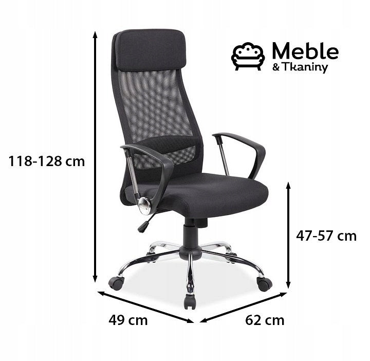 Swivel chair Q-345 Black Studio Material Packaging status original