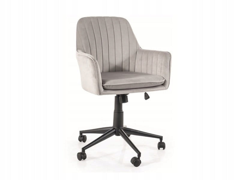 Swivel chair Q-886 VELVET light grey quilted