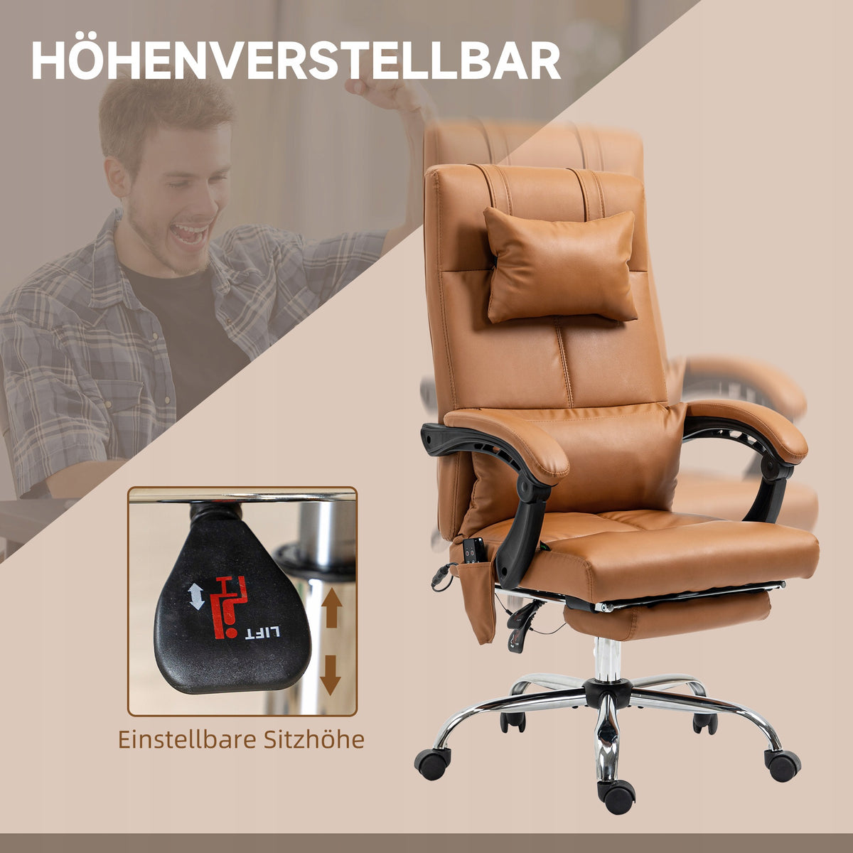 Swivel chair Vinsetto brown Manufacturer code Vinsetto