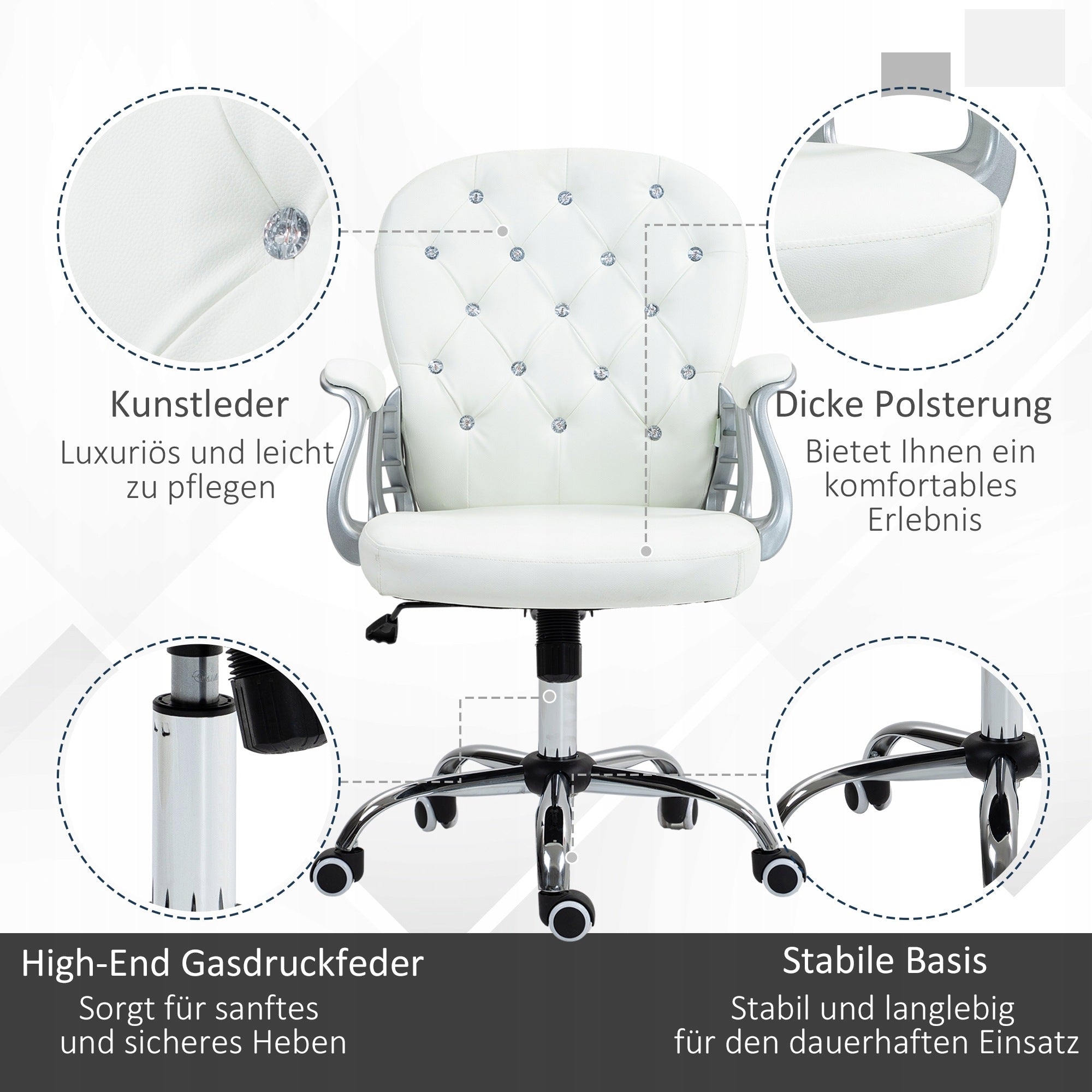 Swivel chair Vinsetto white Manufacturer code 921-169V03WT