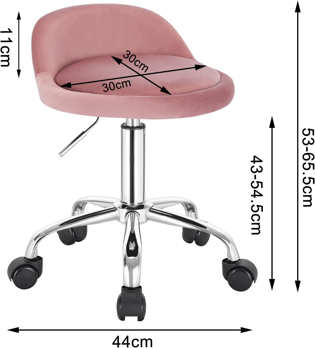 Swivel chair Woltu pink velvet low backrest Brand Woltu