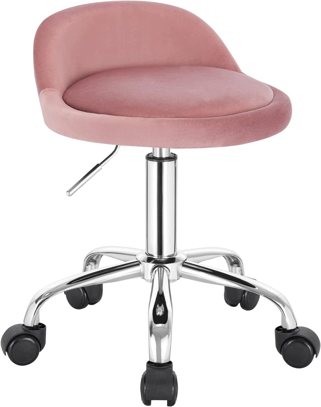 Swivel chair Woltu pink velvet low backrest