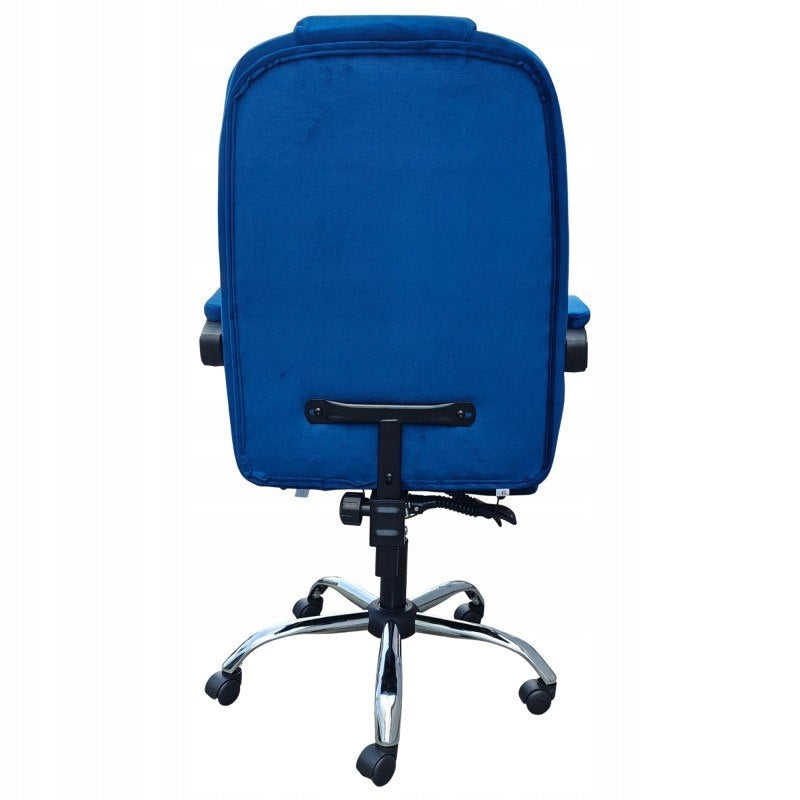 Swivel chair comfortable with footrest – office chair velour blue Manufacturer code Fotel komputerowy biurowy niebieski 7562