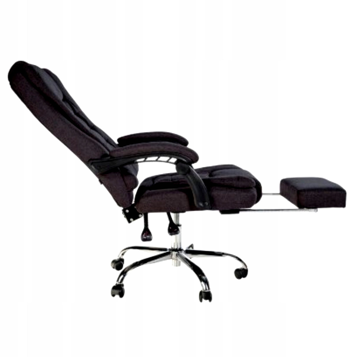 Swivel chair comfortable with office footrest black fabric