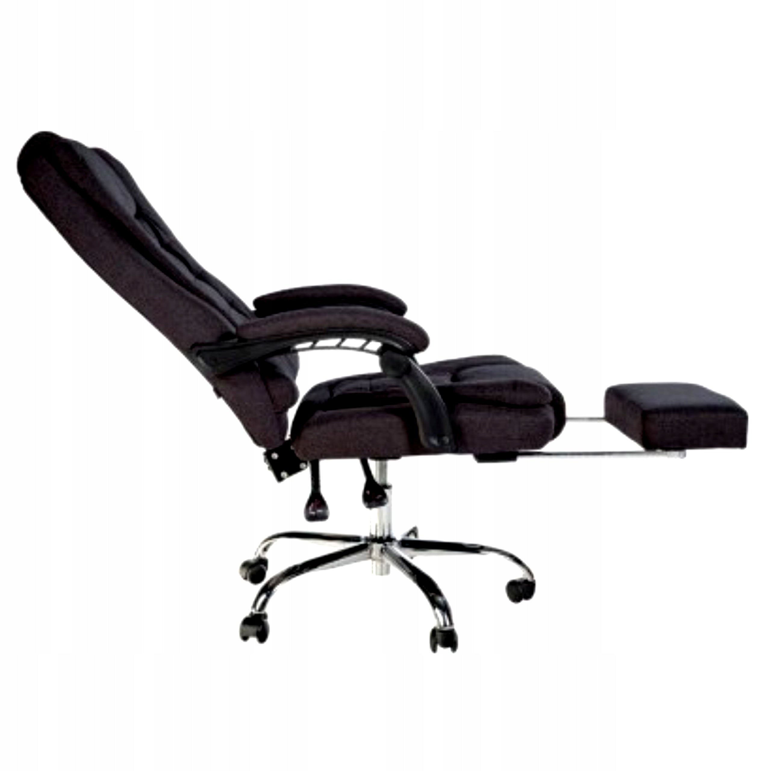Swivel chair comfortable with office footrest black fabric