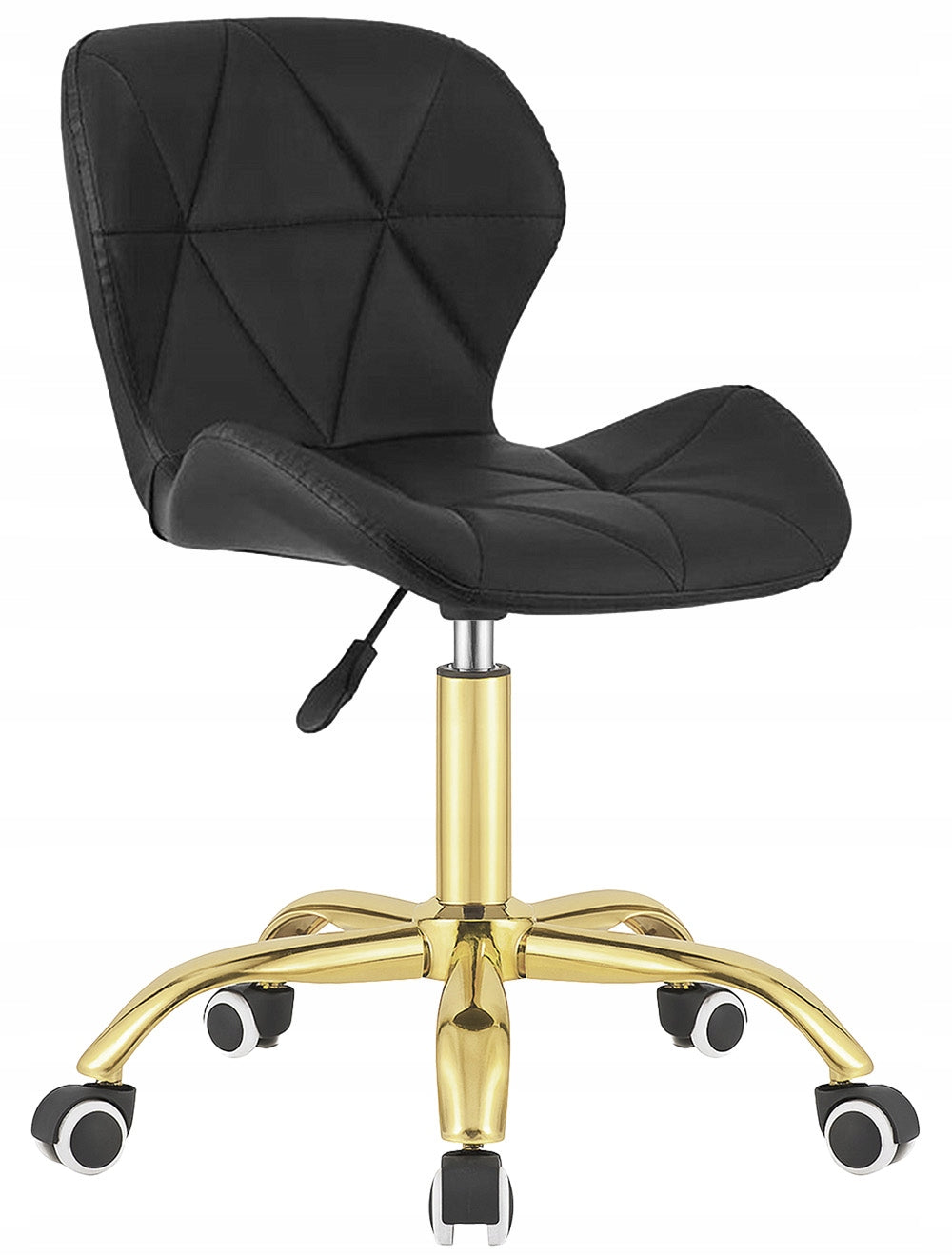 Swivel chair desk chair dressing table black faux leather Lugano Manufacturer code VAS3-VASTO-OFFICE-BLACK-PU-GOLD