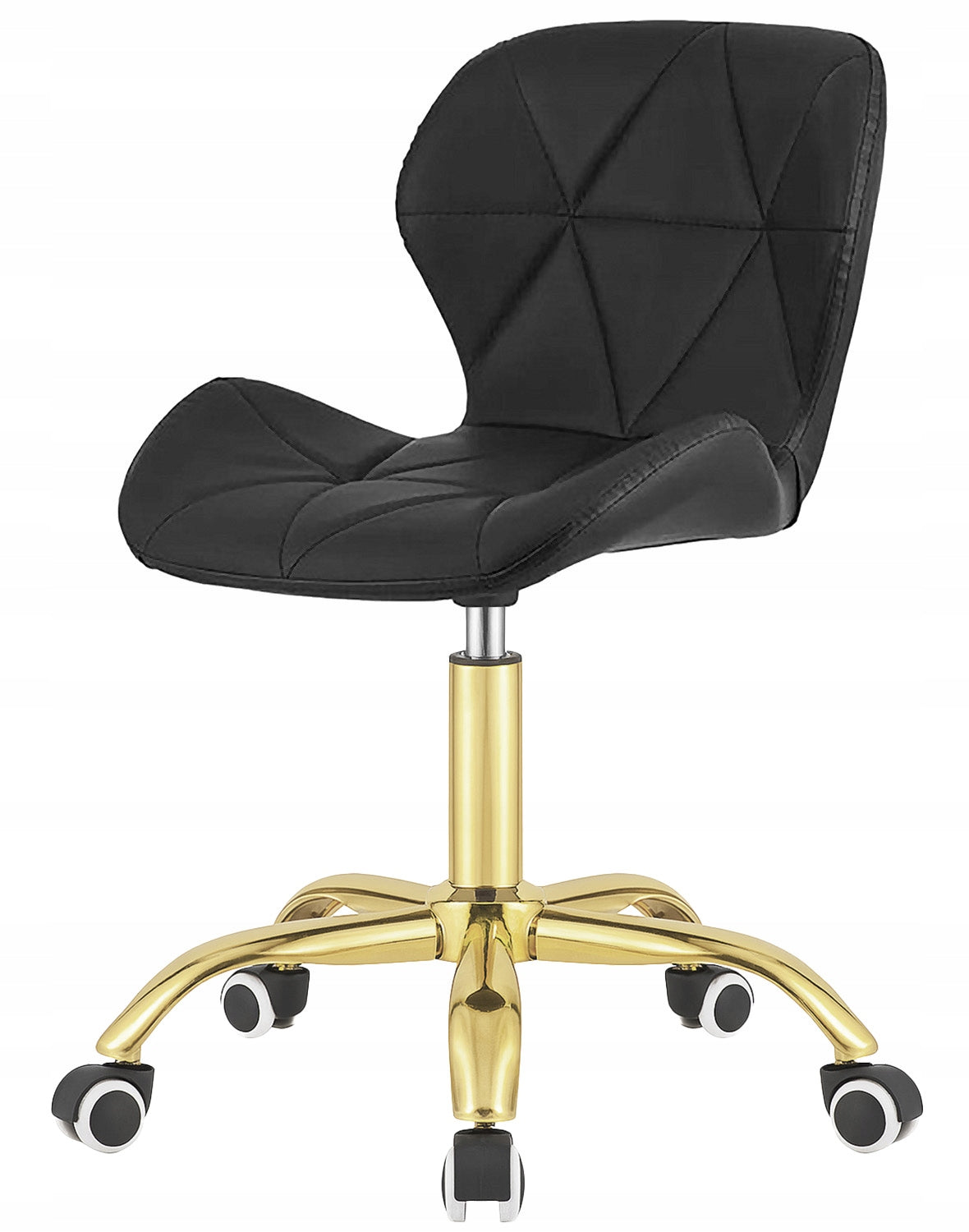 Swivel chair desk chair dressing table black faux leather Lugano