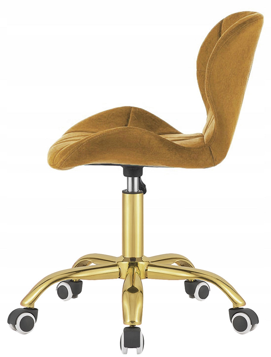 Swivel chair desk chair dressing table velour brown Lugano Manufacturer code VAS3-VASTO-OFFICE-VELVET-SAND-GOLD