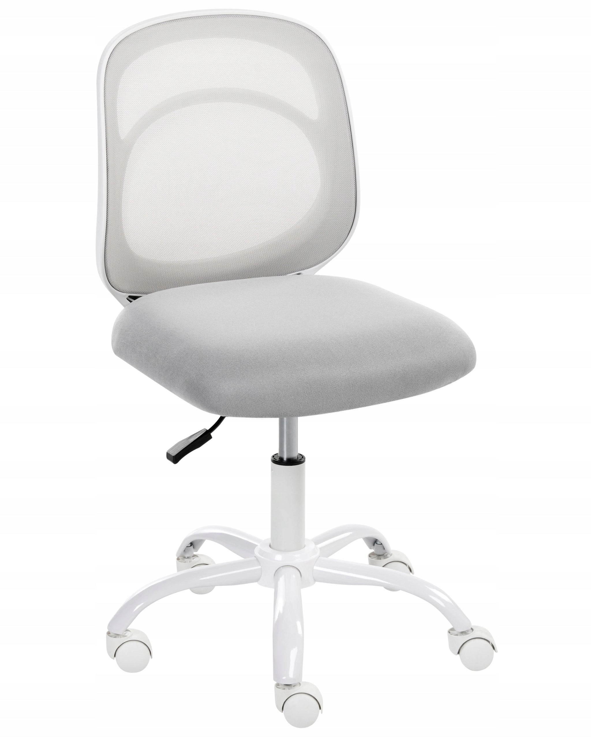 Swivel chair fabric height adjustment without armrests light gray