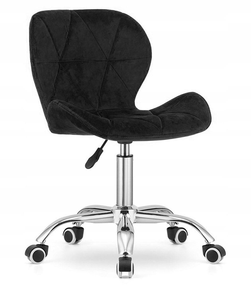 Swivel chair for desk dressing table velour black adjustable Lugano Manufacturer code VAS3-VASTO-OFFICE-VELVET-BLACK-SILVER