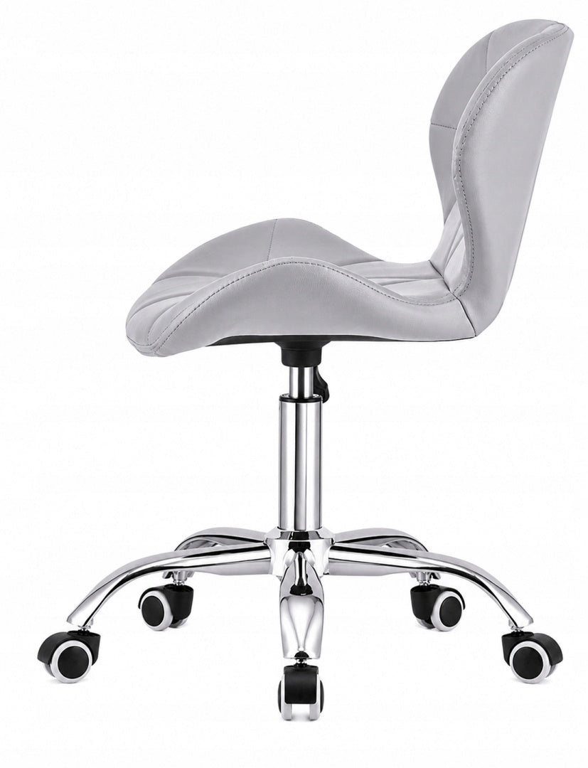 Swivel chair for office desk dressing tables grey faux leather Lugano Manufacturer code VAS3-VASTO-OFFICE-LIGHT-GREY-PU-SILVER