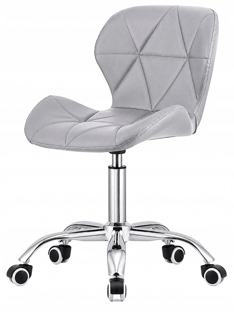 Swivel chair for office desk dressing tables grey faux leather Lugano
